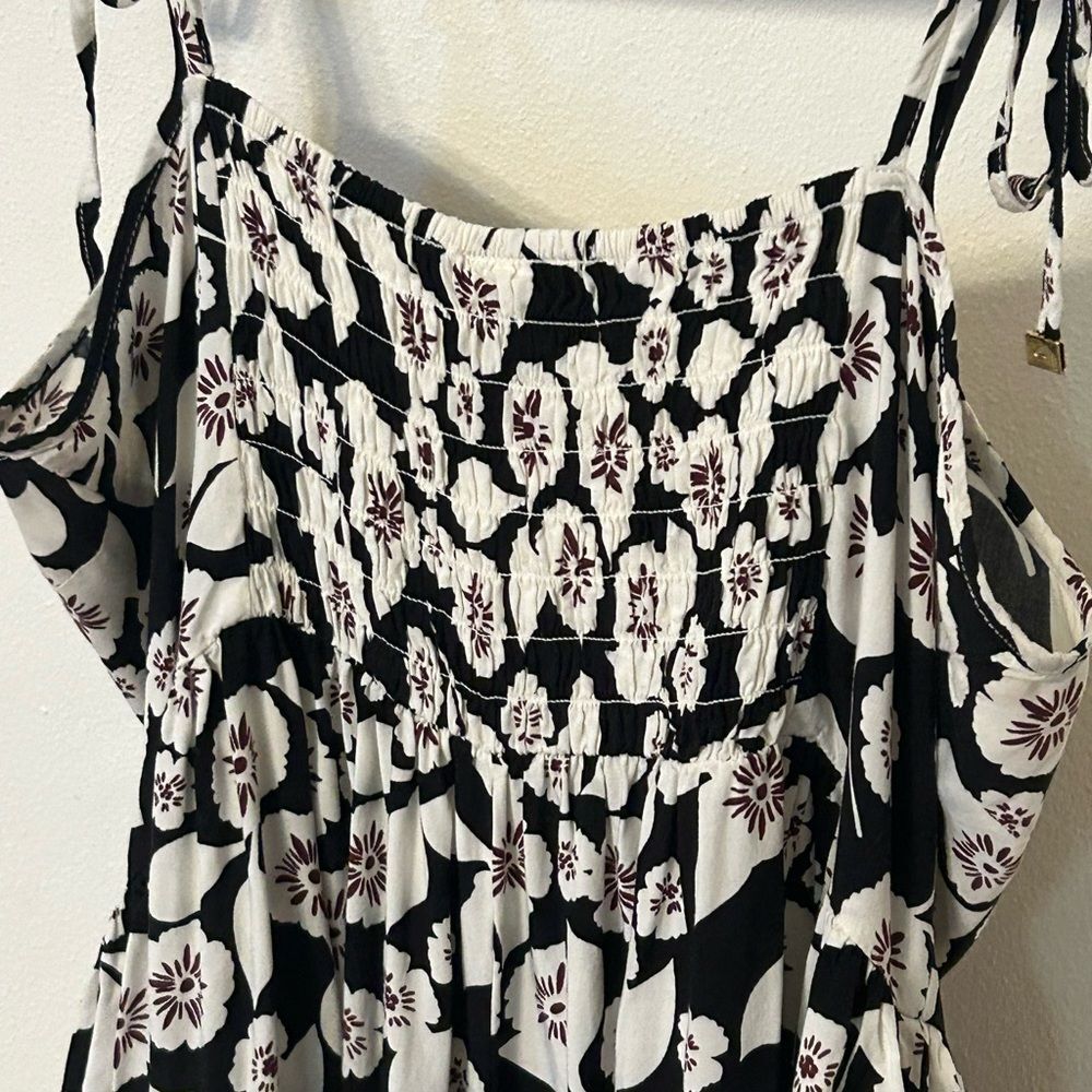 Kate Spade Aliso Floral Sleeveless Tie Shoulder Smocked Romper Medium - Picture 5 of 8